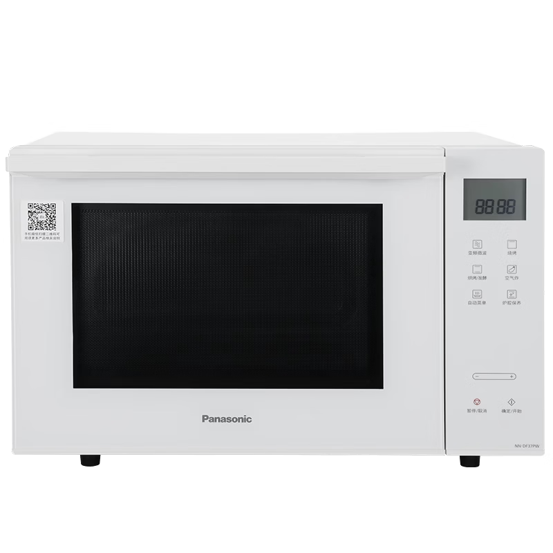 松下(Panasonic)微波炉家用小型多功能23L智能微烤炸一体机烘烤空气炸NN-DF37PW
