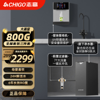 志高净水器家用直饮机净饮一体大流量净水机鲜活零陈水RO反渗透过滤器[厨下AK900+前置Q16+管线G02]全屋套装