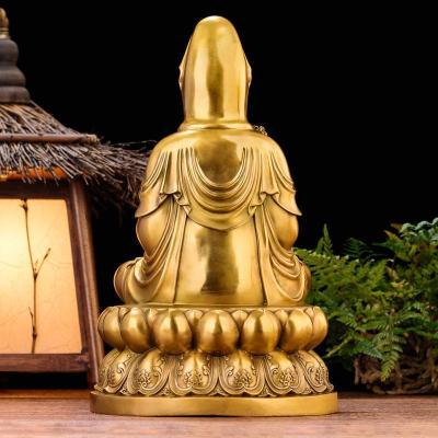 家柏饰(CORATED)观音摆件观世音佛像纯铜海观音佛堂客厅居家供奉