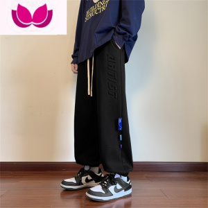 七斓卫裤男士夏季2023新款宽松束脚灰色潮牌运动裤春季学生休闲长裤子