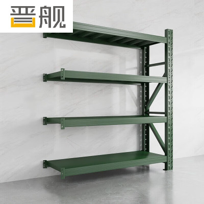晋舰货架仓储库房储物架军绿色四层副架240kg/层中型150*60*200cm