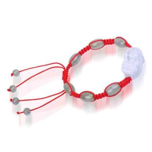 梦克拉 Mkela 翡翠搭配和田玉珠手链 圆润貔貅 冰糯种 情侣款 手链 翡翠 送朋友 其他国内证书