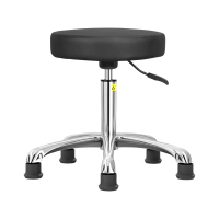 臻远ZY-7966 实验室凳子旋转升降凳PU皮 42-56cm铝合金黑脚杯款