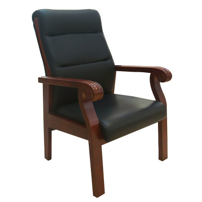 榭邦309会议椅办公家具 办公椅家用椅子座椅会议椅洽谈椅木架皮办公椅电脑椅