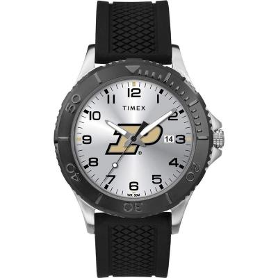 TIMEX男士运动表银盘黑硅胶带防刮防水