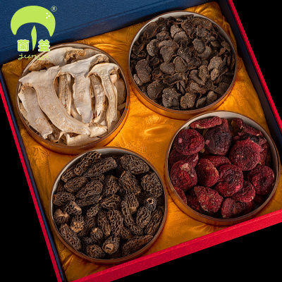 菌益 野生菌礼盒(松露+红菇+松茸+羊肚菌)山珍干货高端商务送礼