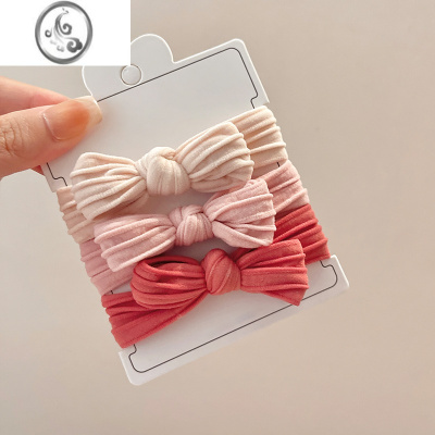 JiMi5根装高弹力夏季彩色蝴蝶结头绳ins无接缝发圈可爱耐用皮筋女扎头