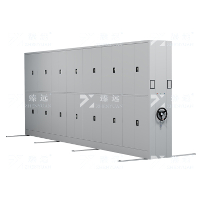 臻远ZY-MJJA-14 电动密集架移动档案柜钢制轨道密集柜 通双节 一列七组