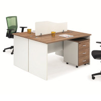 匡大 板式办公桌带活动柜职员桌 双人位1400*1200mm