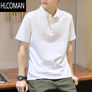 HLCOMAN纯色polo衫男2025夏季半袖翻领速干宽松短袖T恤男士休闲百搭上衣