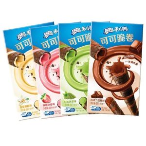 奥利奥可可脆卷50g*4盒夹心蛋卷威化饼干休闲零食品小吃下午茶[巧克力味+抹茶味]