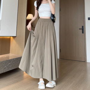 灰色山本裙裤女夏季薄款2026新款高腰垂感半身裙小个子冰丝阔腿裤