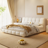 欧梵森 意式简约纳帕真皮床双人主卧1.8米大床婚床储物软包床皮艺床现代简约双人床