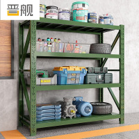 晋舰货架仓储仓库置物架超市快递铁架子储藏室军绿色货架主架(200*60*200cm-600KG/层)