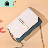 皮斜挎包女2020新款夏季小包包时尚百搭单肩女包链条斜挎小包女NEW LAKE 墨绿女士单肩包