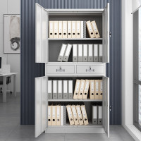 格具(GEJU)文件柜铁皮柜资料柜档案柜书籍柜钢制储物柜带锁 铁中二斗文件柜