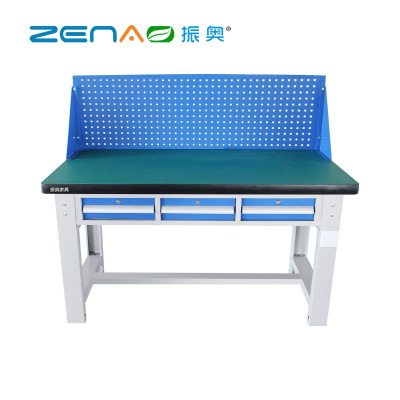 振奥 重型工作台车间操作台实验室工具台维修桌 1.5米横三抽+方孔挂板