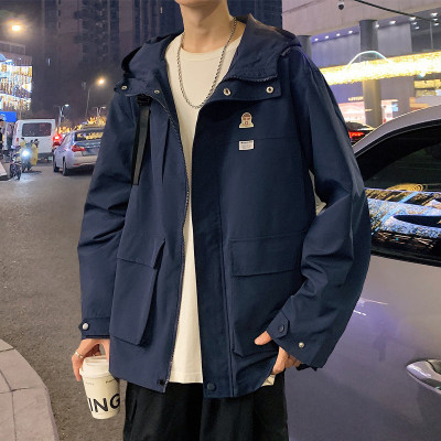 [3件8.5折161.4元,叠加优惠券]唐狮男士外套新款连帽小标口袋梭织外套夹克外套男男装秋季新款