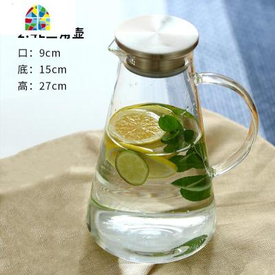 夏季超大容量3L玻璃冷水壶家用透明杯凉白开水瓶耐热高温防爆加厚 FENGHOU 2.4L三角壶凉水壶