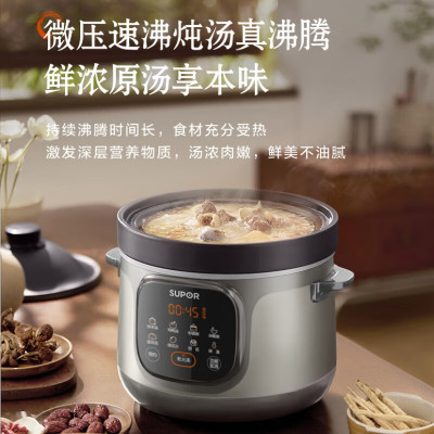 苏泊尔(SUPOR)快炖电炖锅 电砂锅 电炖盅 紫砂锅 燕窝炖盅 5.5L容量 DG55YC87