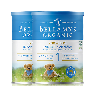 2罐装|贝拉米BELLAMY'S有机婴幼儿奶粉1段900克（0-12个月）