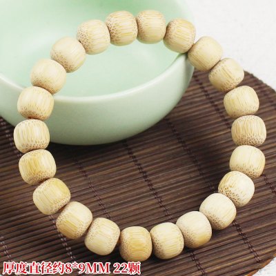 金丝竹手串桶珠8*9MM迷你小巧单圈男女情侣手链饰品文玩实心竹子送女朋友老婆情人节七夕生日礼物