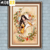 三维工匠2020新款十字绣线绣客厅小幅卧室小件简单学生新手自己 悠闲时光(一)满绣[50*70CM]线量多30免费补线