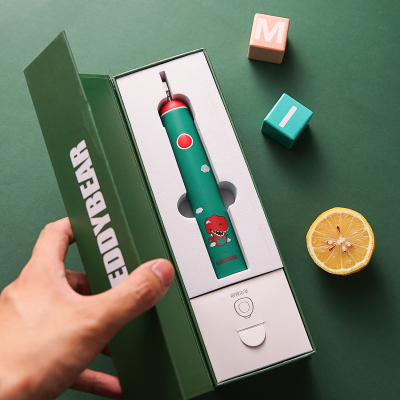 杯具熊非插入式安全充电儿童电动牙刷充电软毛3-6-13岁宝宝小孩旋转自动牙刷2个刷头