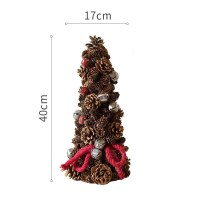 家柏饰(CORATED)北欧圣诞树花环松塔手工艺术摆件橱窗咖啡馆餐厅节日 松果圣诞树塔(小)