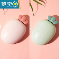 敬平创意肥皂盒个性带盖可爱大号香皂盒卫生间沥水收纳盒家用卡通皂托 2个装[绿色+粉色]