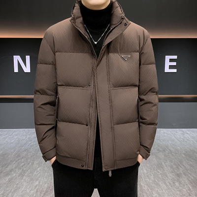 男士秋冬羽绒服加厚新国标90鸭绒休闲羽绒青年潮流羽绒面包服外套