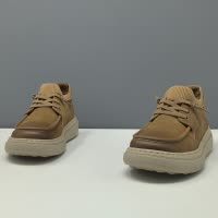 男生头层牛皮免系带百搭歪头休闲鞋男款潮鞋欧洲站真皮萌丑芒果鞋