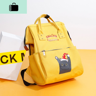 双肩包女纯色高中学生书包韩版校园背包休闲出走旅行包帆布包NEW LAKE