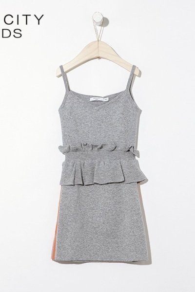 [2件2折价:46]米喜迪mecity童装春新款女童时尚休闲吊带毛织连衣裙