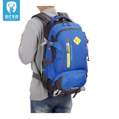 精品特卖-现代男孩（XIANDAINANHAI）新款男士户外登山包大容量旅游旅行双肩包女韩版休闲运动书包