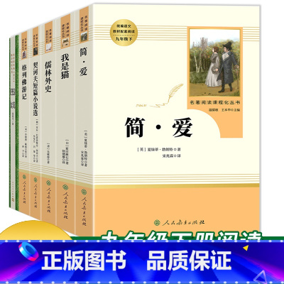 全套6本]九年级下册必读名著 [正版]儒林外史简爱书籍原著九年级9下册必读世界文学名著课外书原版无删减青少年版人民教育出