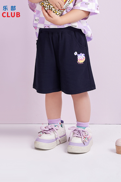 [1件3折]铅笔俱乐部2025年夏装新品女小童短裤儿童宽松五分裤宝宝针织裤子