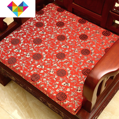 定做高密度红木沙发坐垫套实木海绵沙发坐垫四季无靠背定制御蓝锦