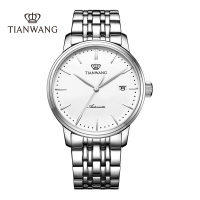 天王表机械表 男表官方正品钢带商务休闲男士手表小表盘男表5934