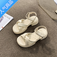 SUNTEK高跟凉鞋女款厚底配裙子2023夏季新款外穿黑色法式小众高级感凉拖