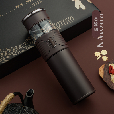 茶水分离泡茶杯保温杯男316不锈钢定制便携女水杯子名流咖