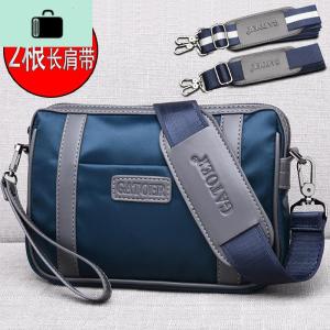 男士手拿包多功能牛津帆布休闲手包横款单肩斜挎包韩版小背包男包NEW LAKE