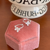 纯银玉兰花朵耳扣轻奢高级感气质大气耳环温柔适合春天的耳钉送女朋友老婆情人节七夕生日礼物