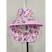 防晒遮阳帽子女春夏季骑车防紫外线遮脸凉帽大檐棉麻面纱采茶帽子