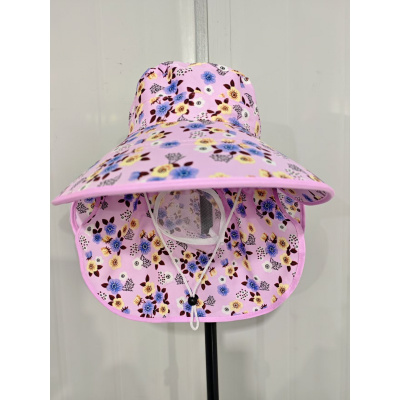 防晒遮阳帽子女春夏季骑车防紫外线遮脸凉帽大檐棉麻面纱采茶帽子