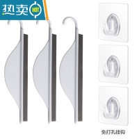 敬平迷你小刮水器洗手台玻璃卫生间台面清洁刷板镜子除雾器可挂 3支装 白色 +3个挂钩擦玻璃器