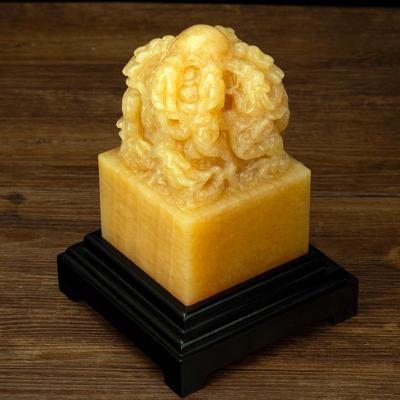 美帮汇玉石九龙玉玺九龙大印章印摆件办公室桌礼品