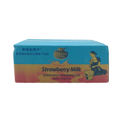 子母奶弗里生乳牛243ml×24瓶整箱装菲仕兰牛奶营养饮料早餐奶乳制品（草莓味）