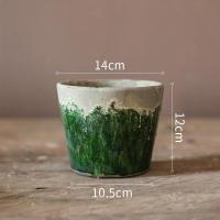 家柏饰(CORATED)彩色玻璃釉渐变色花盆 美式乡村复古多肉植物粗陶红陶透气 花盆(A款)(底部有孔) 中