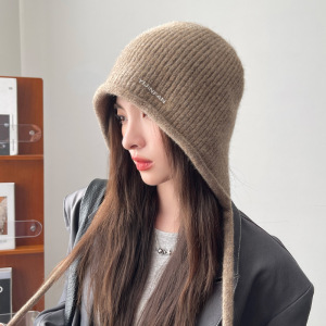毛线帽子女秋冬季2025新款时尚冷帽保暖护耳冬天针织月子帽堆堆帽3759A